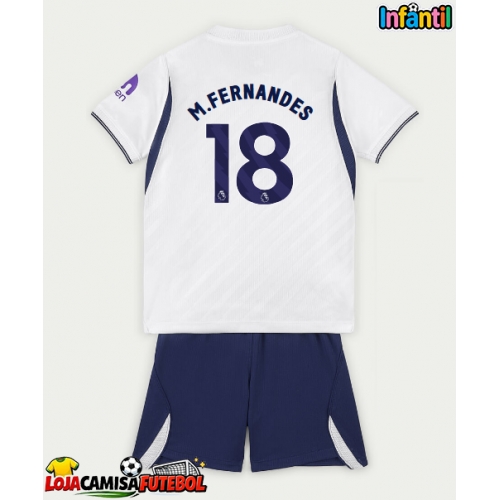 Camisa de Futebol Tottenham Hotspur Mateus Fernandes #18 Equipamento Principal Infantil 2026-27 Manga Curta (+ Calças curtas)